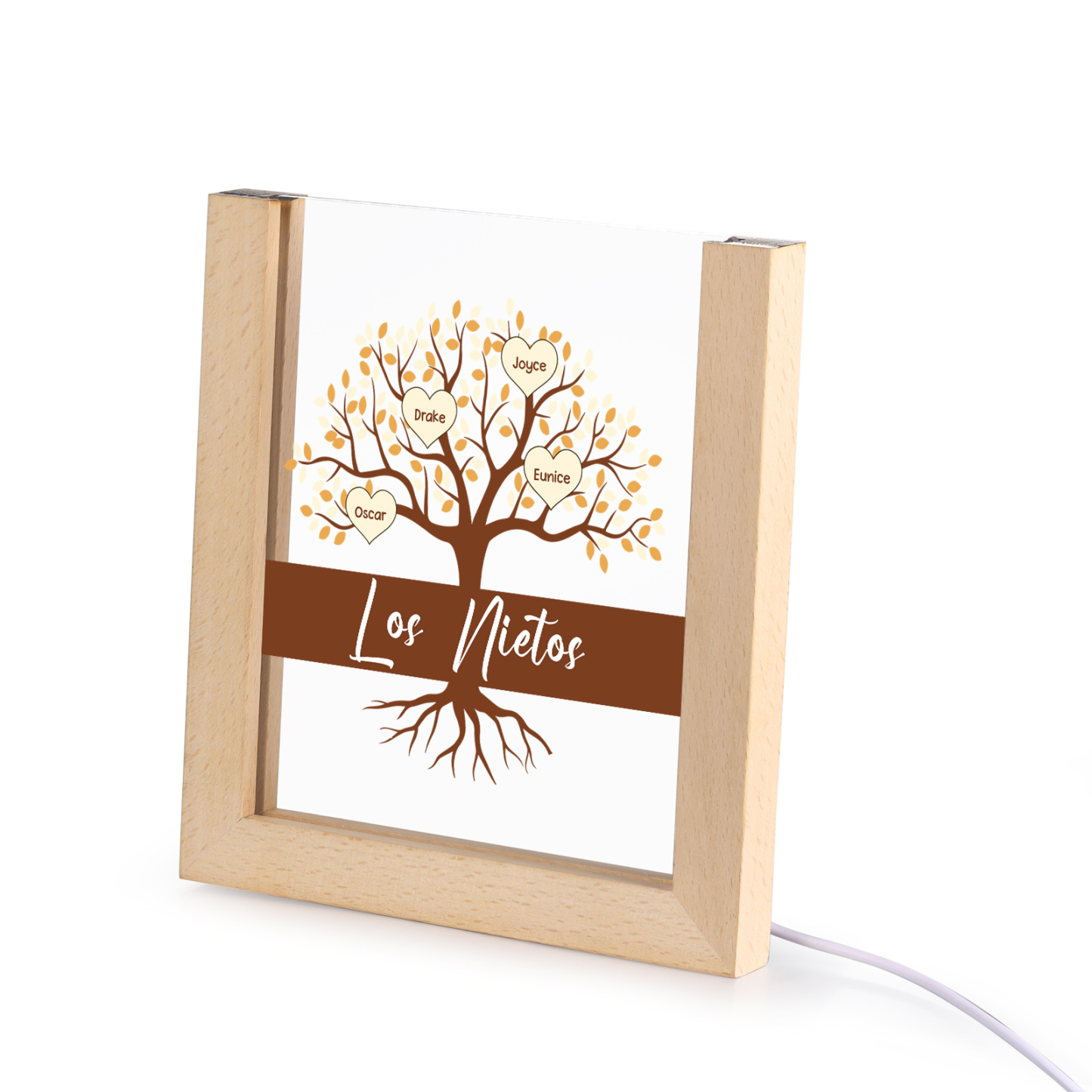 A mi mamá/abuela-Lámpara Personalizada con 2-8 Nombres y Texto "árbol" 3D Ilusión Luz de Noche-Jessemade ES