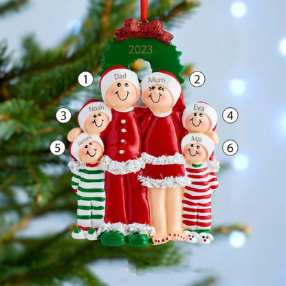 Navidad-Muñecos Ornamentos Navideños 6 Nombres y Año Personalizados Adorno de Madera