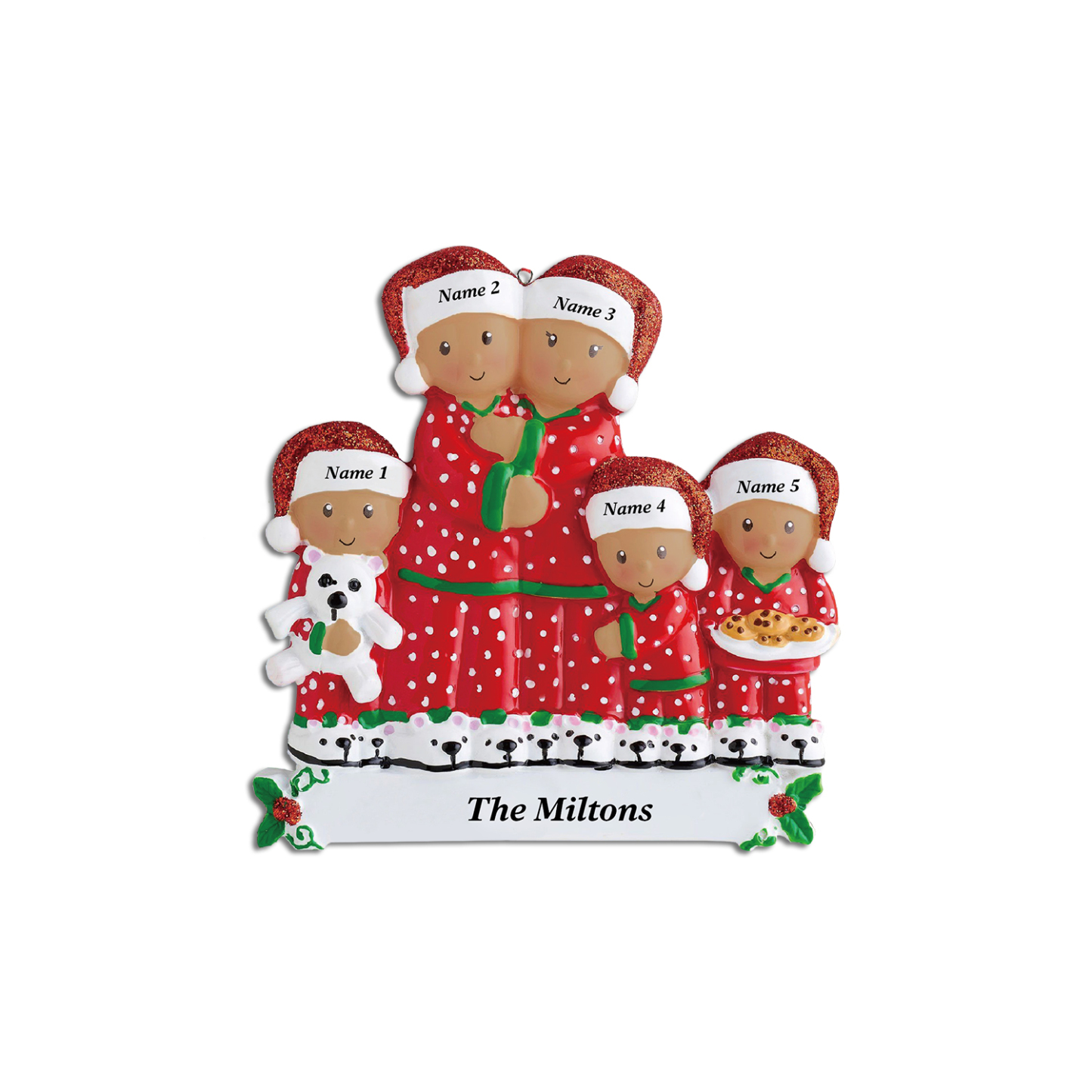 Navidad-Muñecos Piel Bronceada Ornamentos Navideños Familiar 5 Nombres