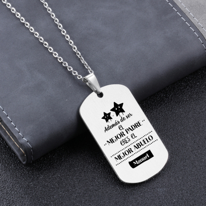 A MI ABUELO-Collar de placa personalizada con nombre y foto-Jessemade ES