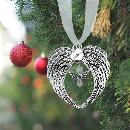 Adorno navideño de alas conmemorativo Adorno de Navidad 1 nombre personalizado 