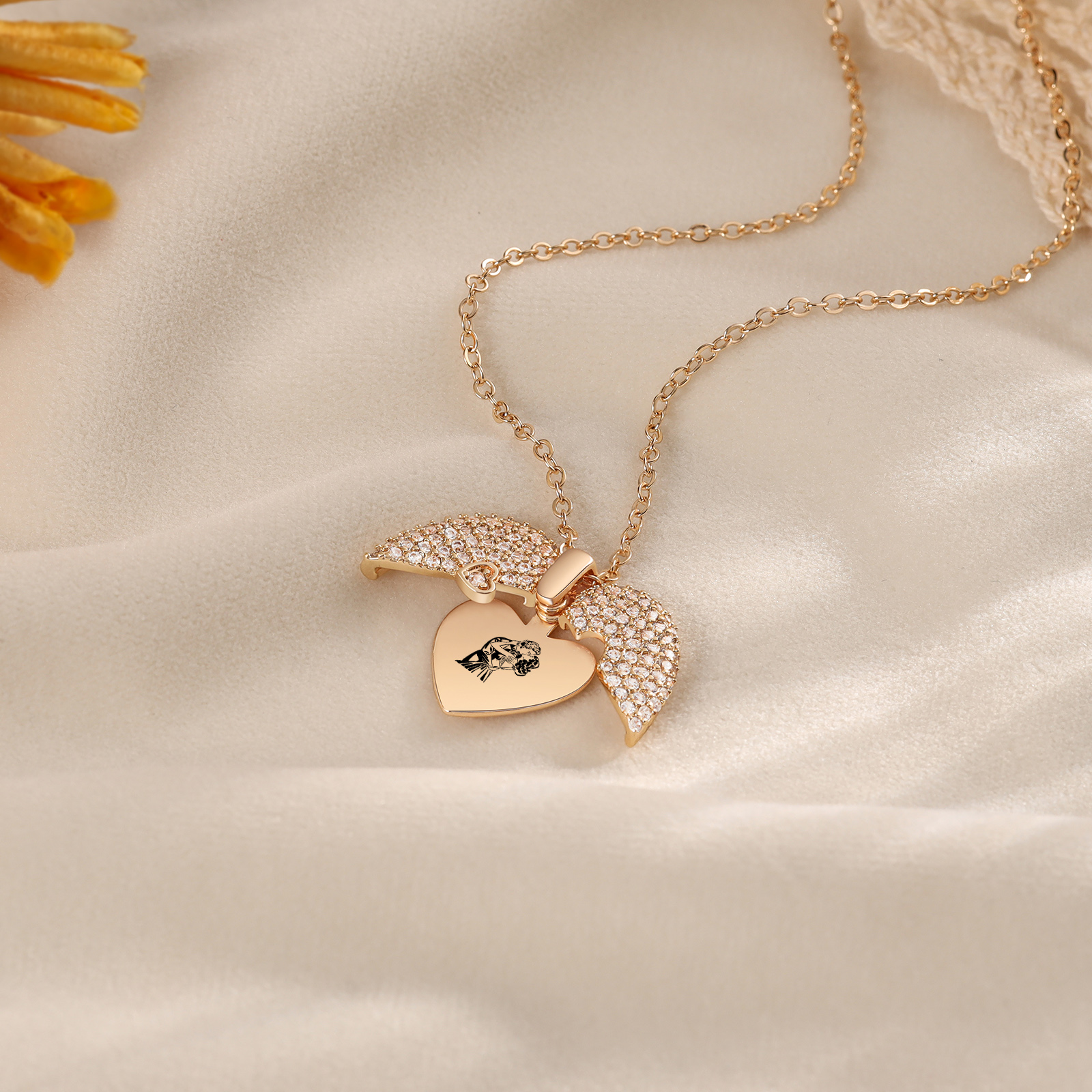 Collar en forma de corazón 1 foto personalizada-Jessemade ES