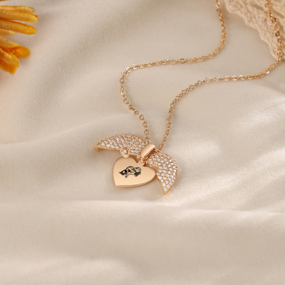 Collar en forma de corazón 1 foto personalizada-Jessemade ES