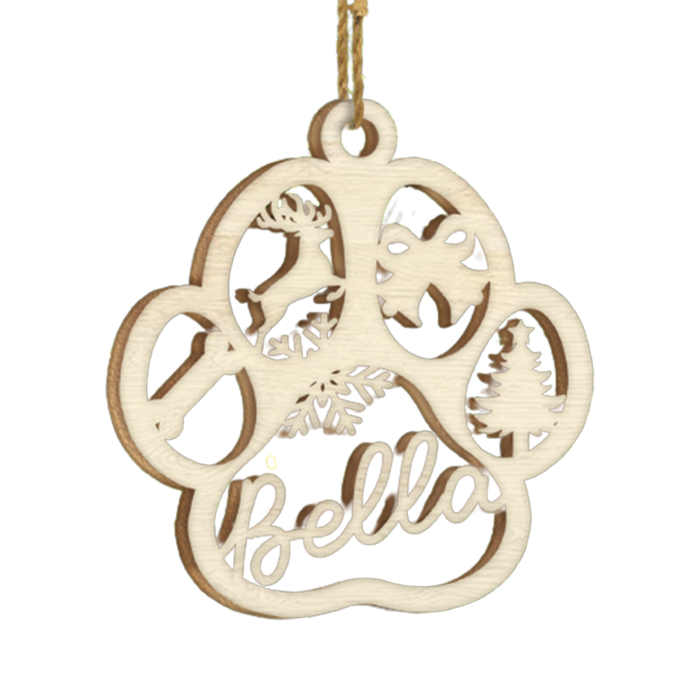 Navidad-Ornamento navideño de patas de perros y gatos 1 nombre personalizado