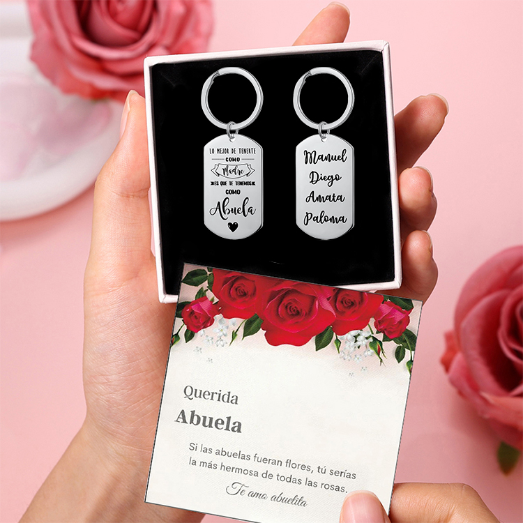 A mi abuela - Llavero 1-5 Nombres Personalizado LA MEJOR ABUELA-Jessemade ES