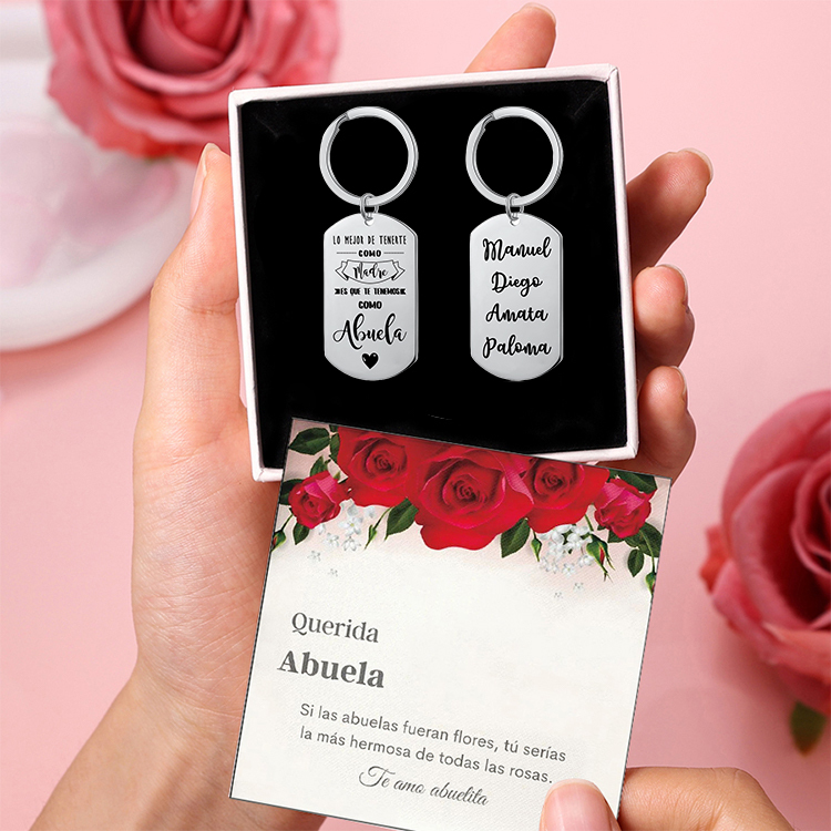 A mi abuela - Llavero 1-5 Nombres Personalizado LA MEJOR ABUELA-Jessemade ES