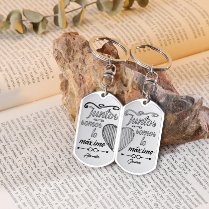 Llavero personalizado con 1 nombre para pareja unidad de llaveros-Jessemade ES