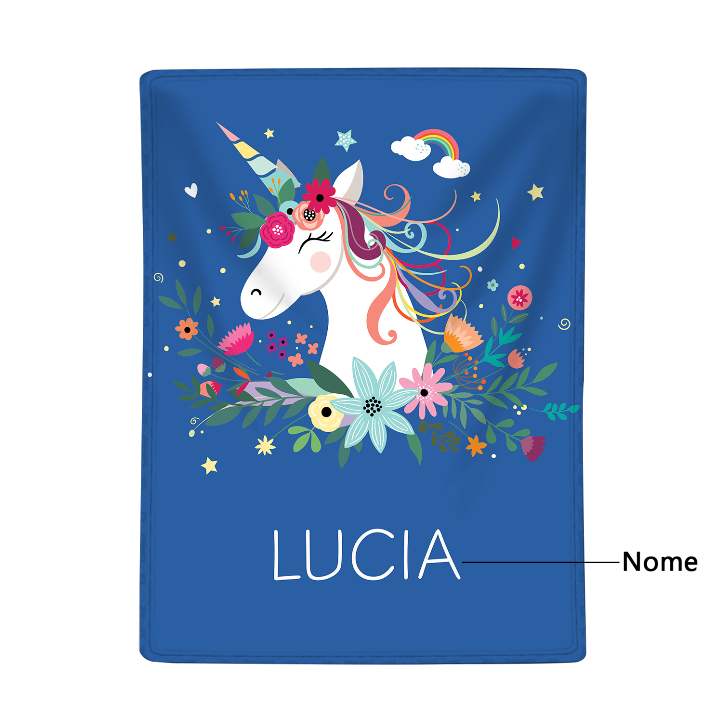 Manta de buen calidad con Unicornio personalizada con 1 nombre-Jessemade ES