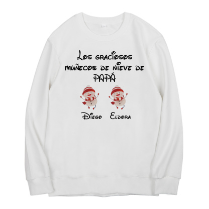 Familia-Sudadera "Muñecos de nieve" 3 nombres personalizados-Jessemade ES