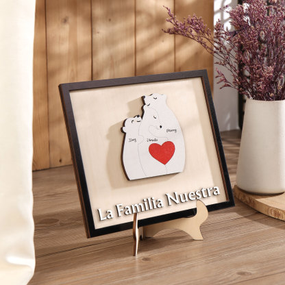 A familia-Adorno 2-6 nombres personalizados decoración de madera familia de canguros-Jessemade ES