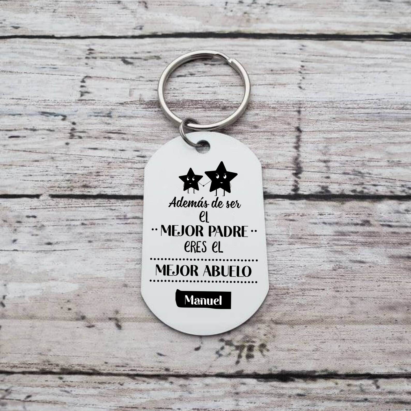 A mi abuelo-Llavero EL MEJOR ABUELO personalizado con 1 nombre y 1 foto-Jessemade ES