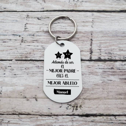 A mi abuelo-Llavero EL MEJOR ABUELO personalizado con 1 nombre y 1 foto-Jessemade ES