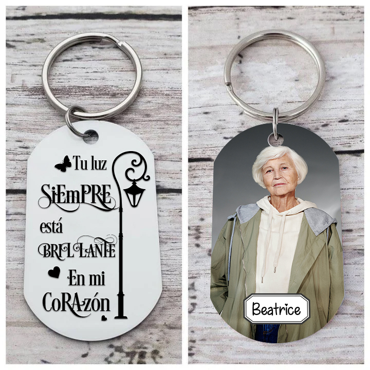Llavero conmemorativo a un ser querido personalizado con foto y nombre-Jessemade ES