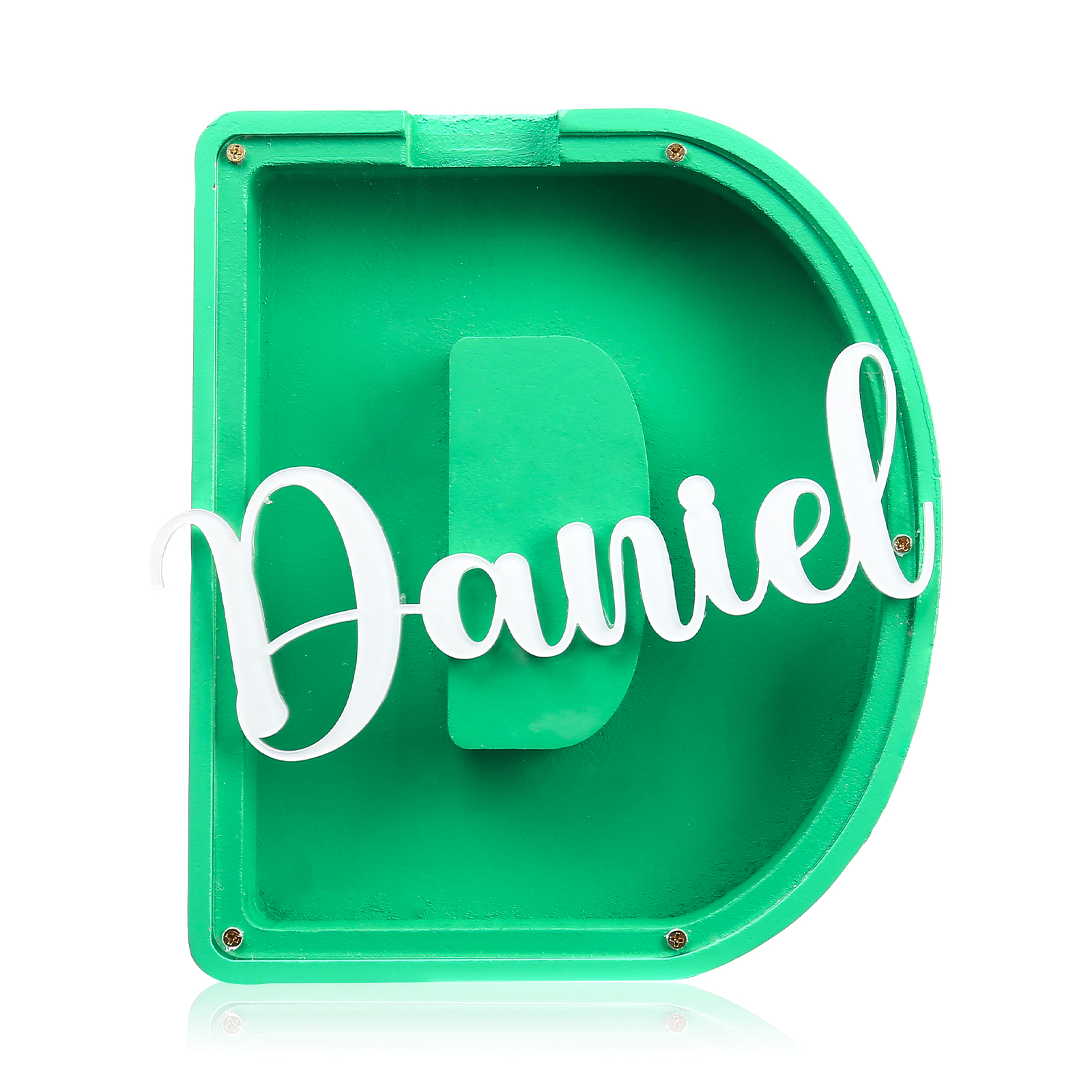 Alcancía de madera en forma de letras con 1 nombre personalizado hucha-Jessemade ES