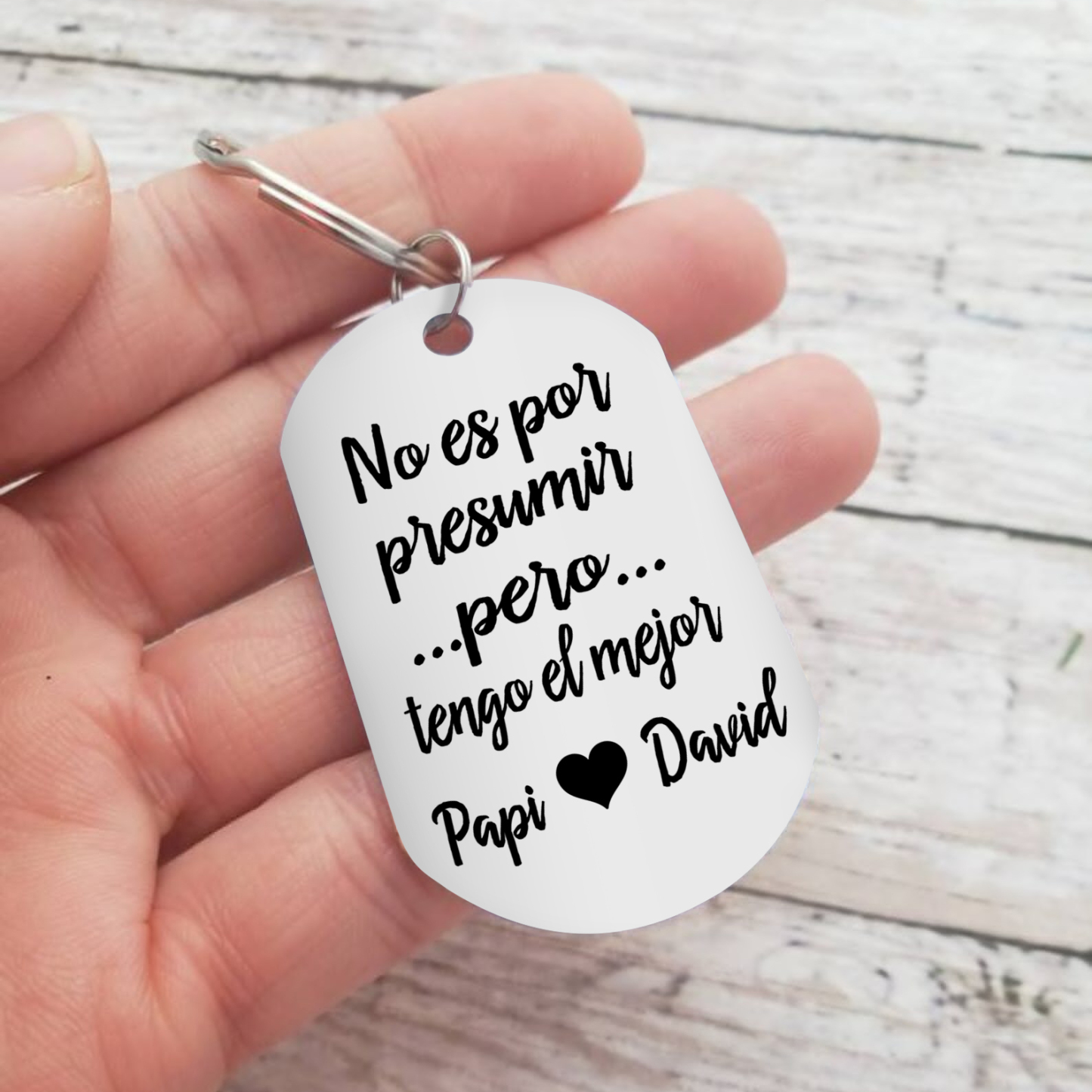 A mi papá-Llavero Personalizado TENGO EL MEJOR PAPÁ... 2 Nombres-Jessemade ES
