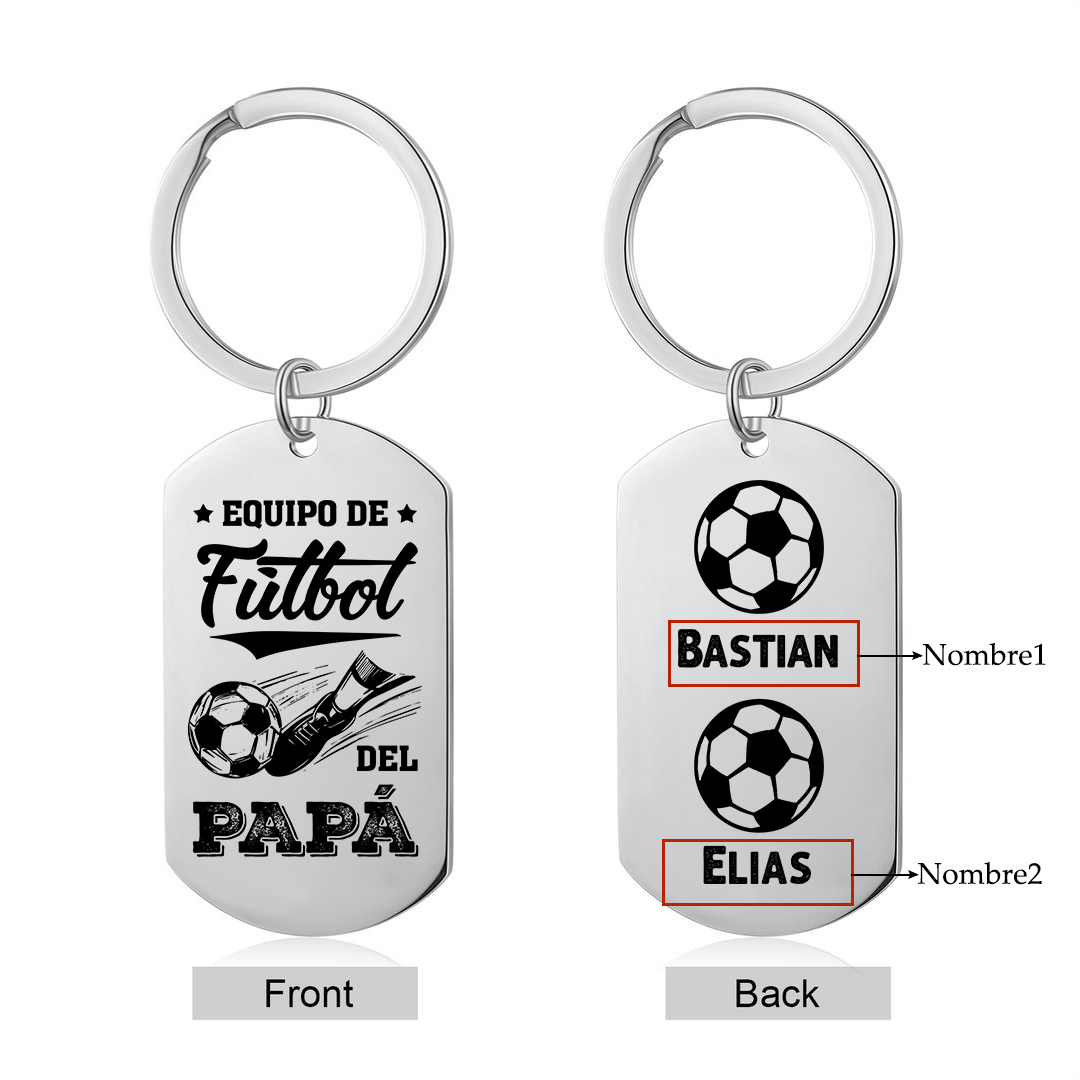 A mi papá-Llavero 1-7 Nombres Personalizados EQUIPO DE FÚTBOL DEL PAPÁ-Jessemade ES