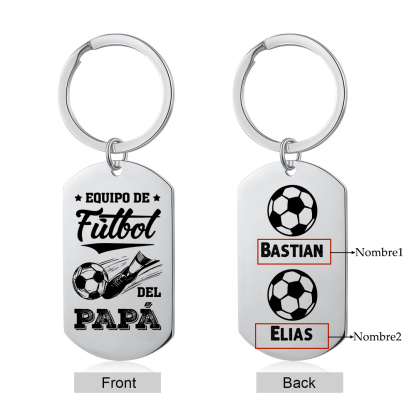 A mi papá-Llavero 1-7 Nombres Personalizados EQUIPO DE FÚTBOL DEL PAPÁ-Jessemade ES