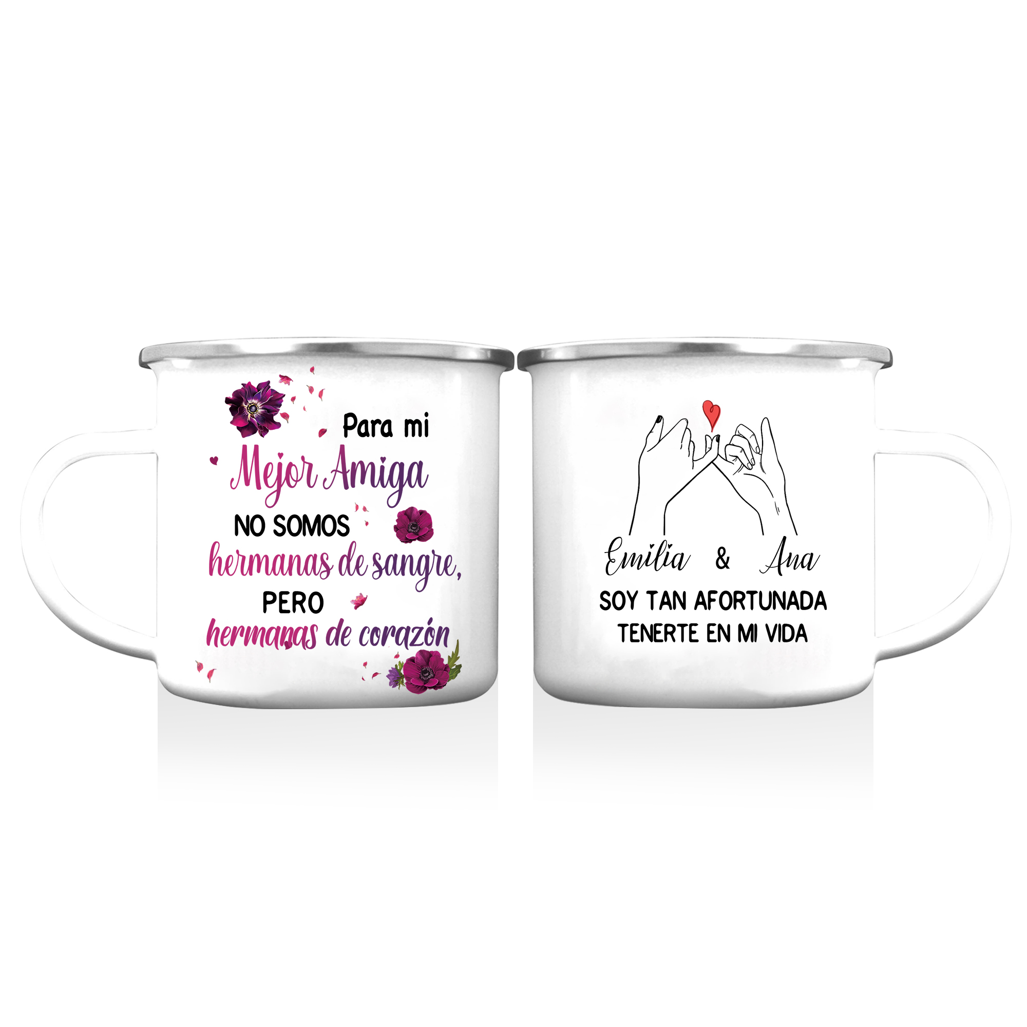 Taza para amigas pinky swear 2 nombres personalizados-Jessemade ES