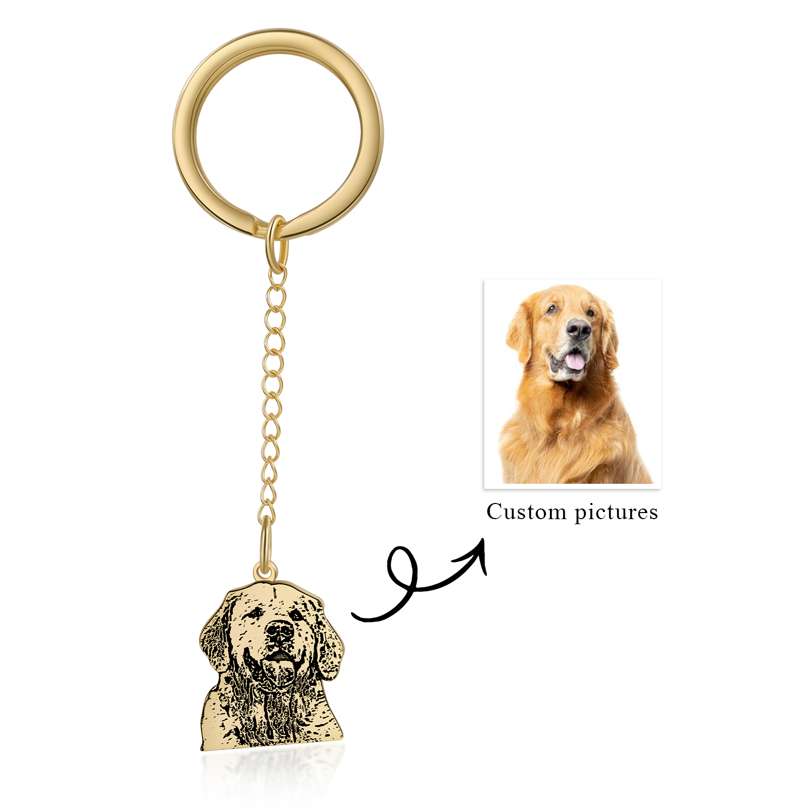 Llavero de mascota con colgante de foto personalizada-Jessemade ES