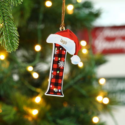 Navidad-Ornamentos Navideños de Madera Letra 1 Nombre Personalizado