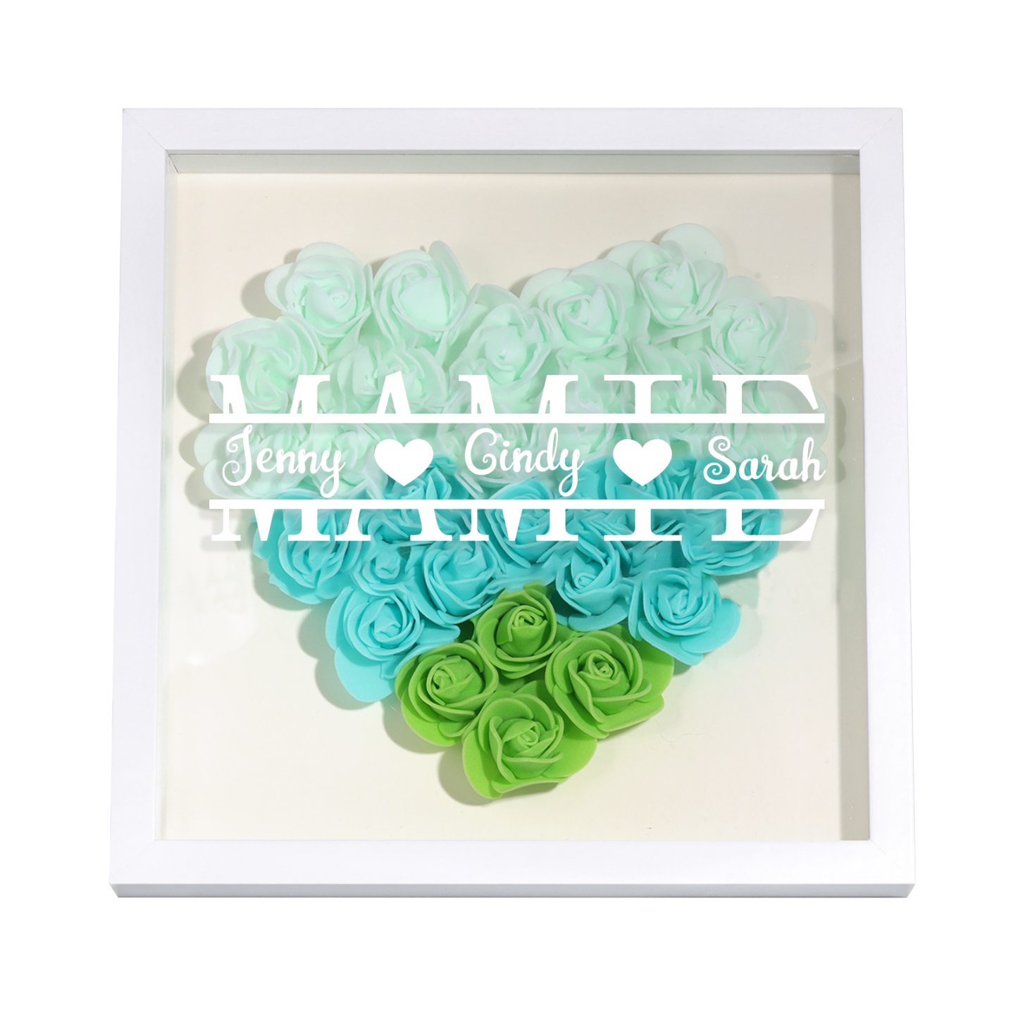 Adorno de madera de flores personalizado con 1 nombre y 1 texto-Jessemade ES