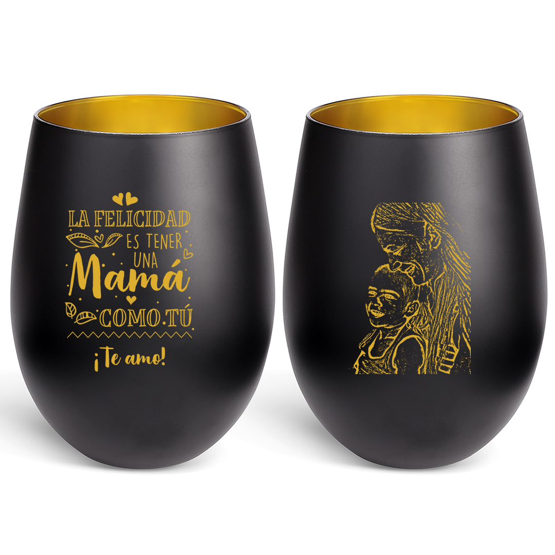 Portavelas de cristal personalizado con foto, regalo para mamá