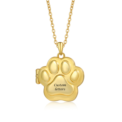 Collar con medallón personalizado con foto de huella - Regalo personalizado para amantes de las mascotas, para mamá, papá o amigo | Jessemade