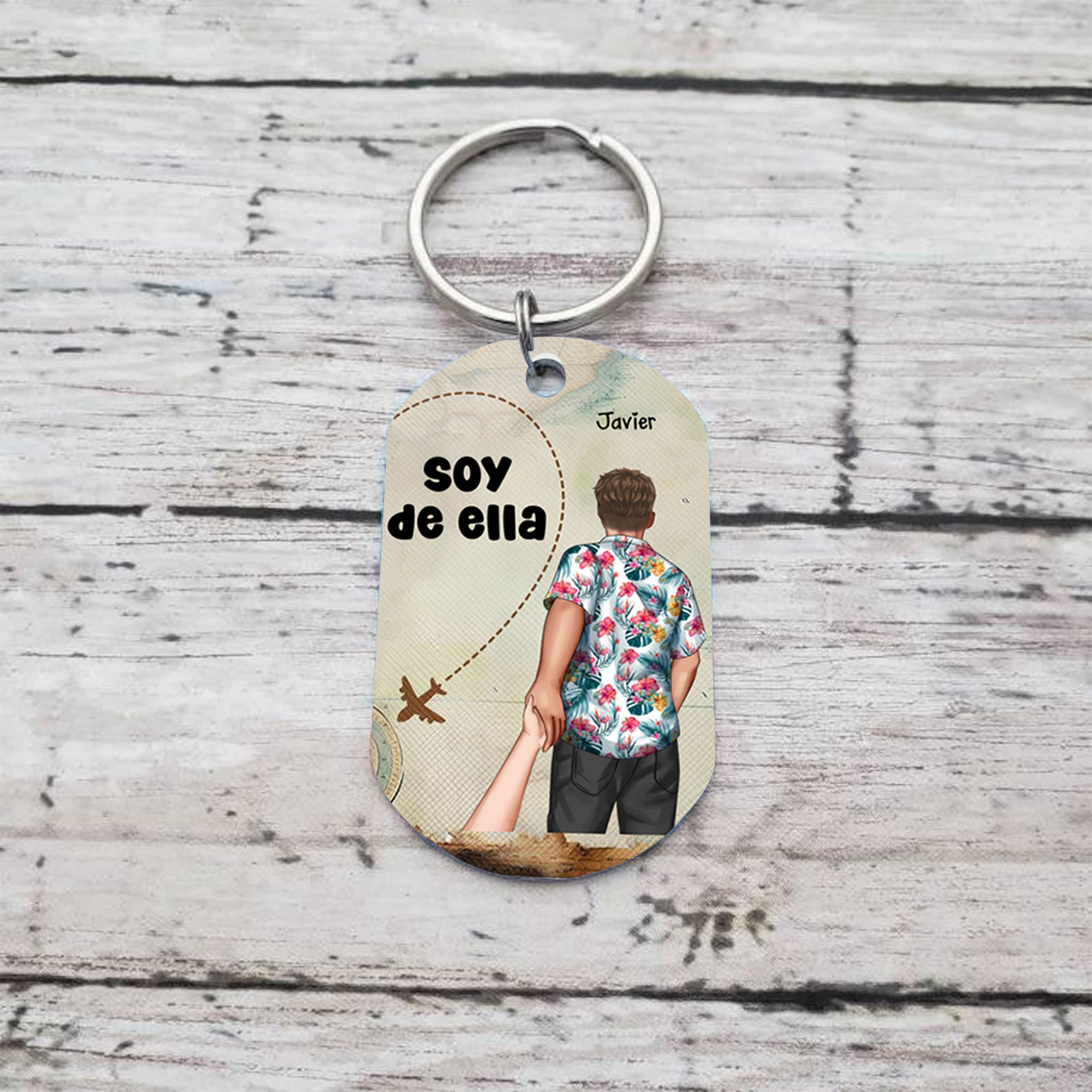 Unidad de llaveros para pareja personalizados con 2 nombres y figuras | Jessemade