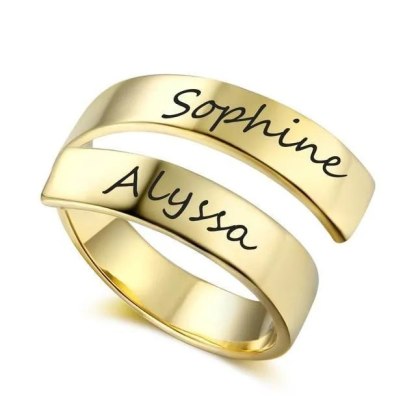 Anillo Ajustable con 2 Nombres Personalizados