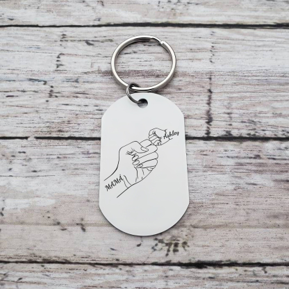 A mi mamá-Llavero 1-4 Nombres Personalizados "PUÑO CON PUÑO"-Jessemade ES
