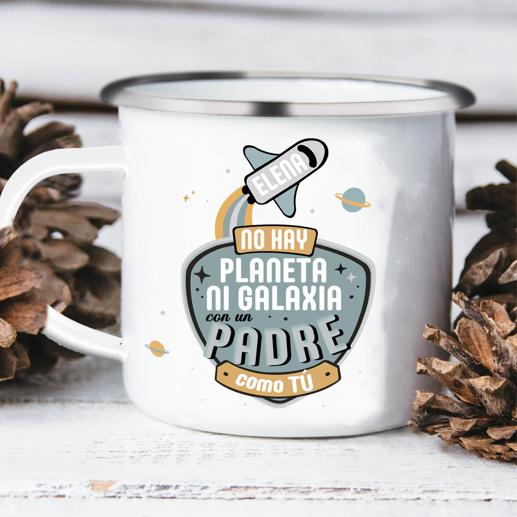 Taza para papá con 1 nombre personalizado-Jessemade ES