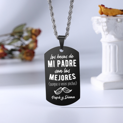 A MI PAPÁ-Collar de placa personalizada con texto y foto-Jessemade ES
