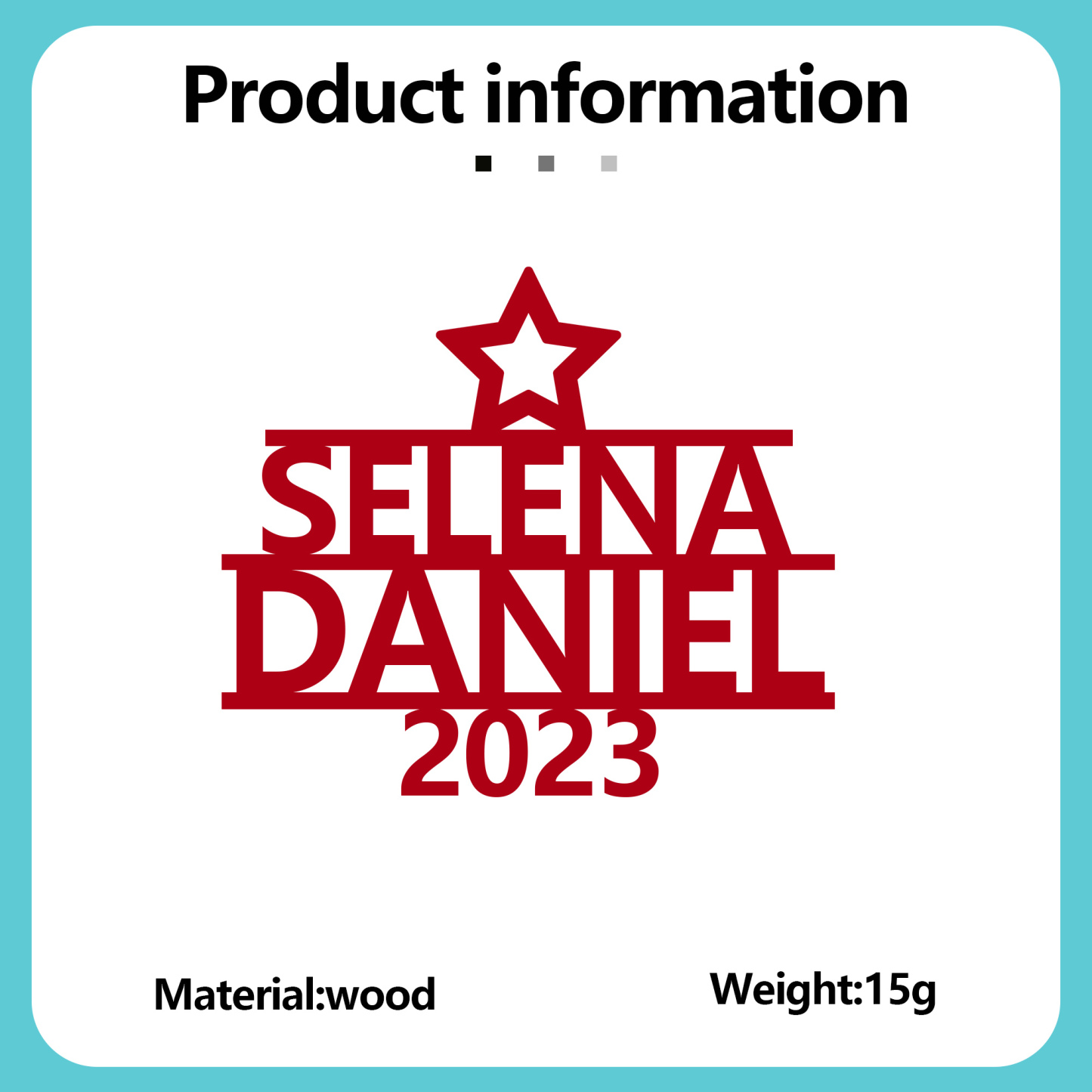 Navidad-Ornamento navideño de madera árbol de nombres con 2 nombres y año personalizados