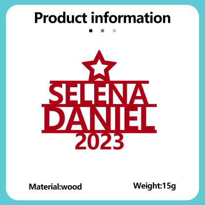 Navidad-Ornamento navideño de madera árbol de nombres con 2 nombres y año personalizados