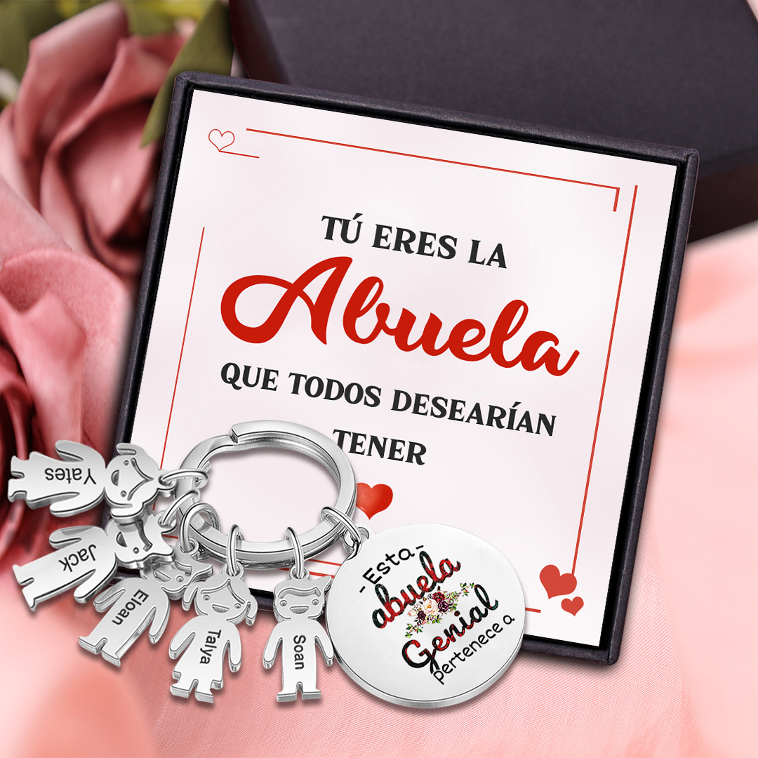 A mi abuela - Llavero con 1-5 nombres personalizados en "niños"-Jessemade ES