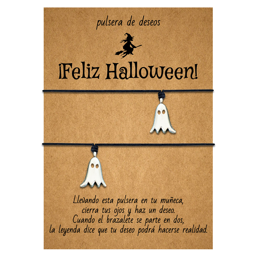 Pulsera de deseos-Unidad de 2 pulseras de fantasma👻 ¡Feliz Halloween!-Jessemade ES