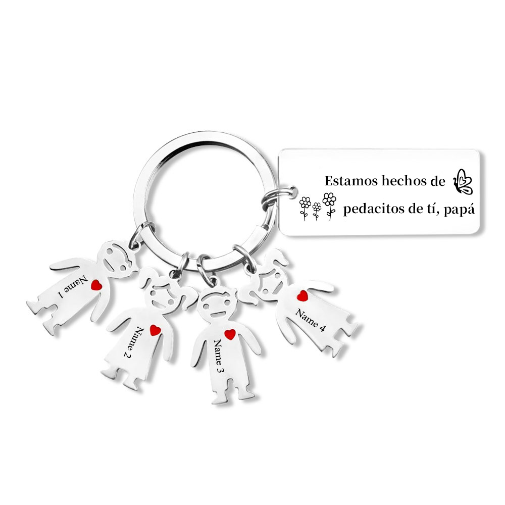 A mi papá - Llavero con 1-6 nombre personalizado en "niños"-Jessemade ES