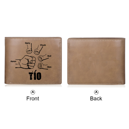 A mi tío-Cartera 2-5 nombres y foto personalizados billetera clásica puño a puño -Jessemade ES