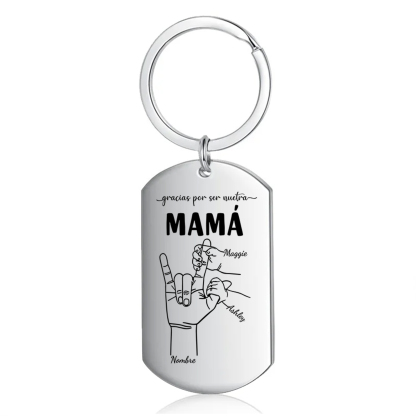 A mi mamá-Llavero 2-6 Nombres Personalizados "DEDOS COGIDOS"-Jessemade ES