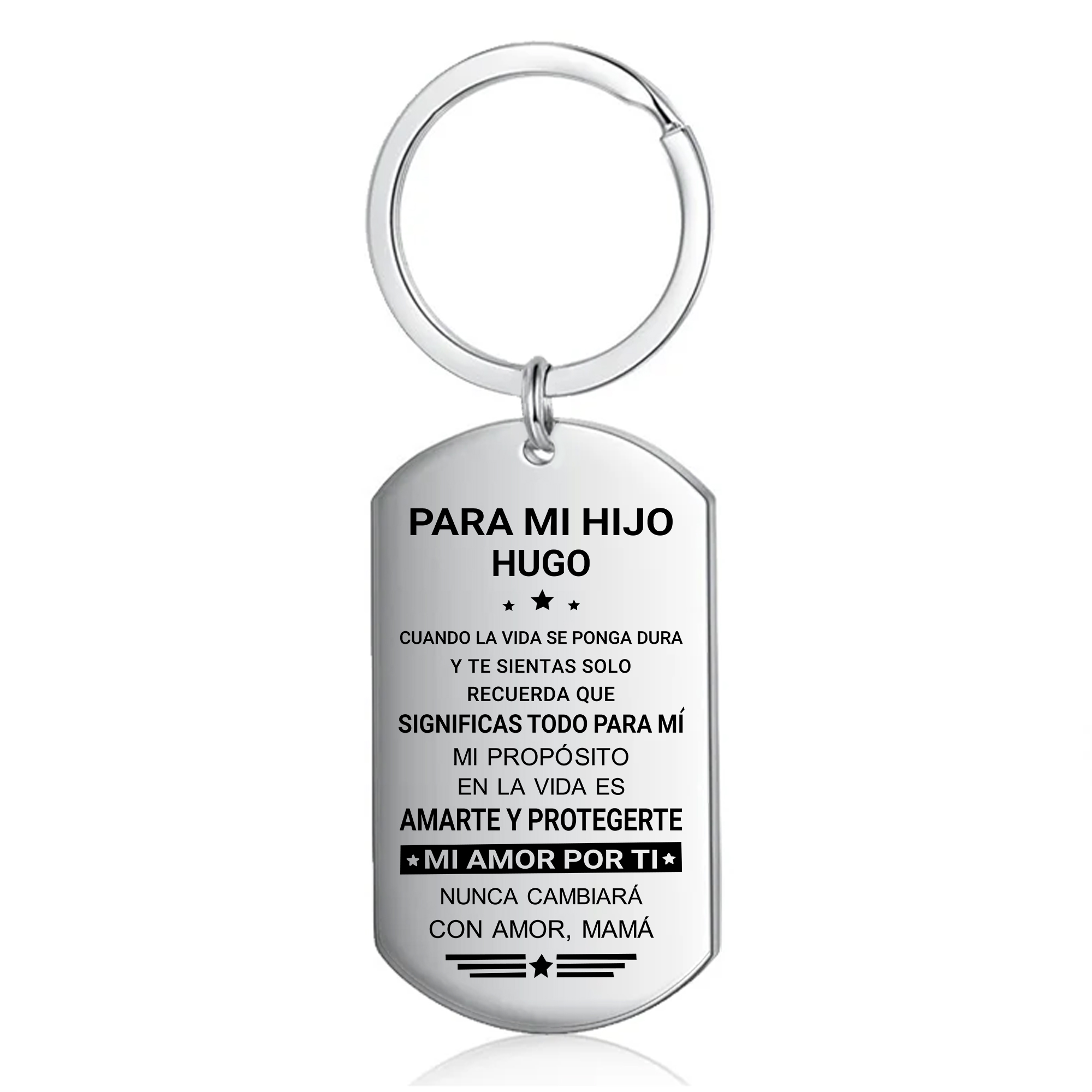 A mi hijo-Llavero de placa "significas todo para mi" de mamá personalizado con 1 nombre-Jessemade ES