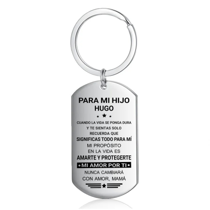 A mi hijo-Llavero de placa "significas todo para mi" de mamá personalizado con 1 nombre-Jessemade ES