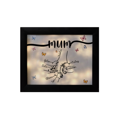 A mi mamá-Marco de 2-7 nombres y 1 texto personalizados de plástico con lámpara-Jessemade ES
