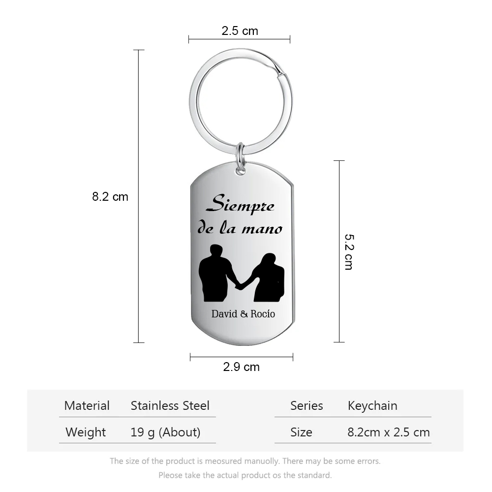 Llavero personalizado con 2 nombres para pareja-Jessemade ES