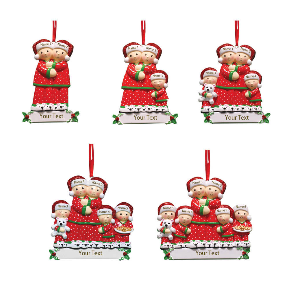 Navidad-Muñecos Ornamentos Navideños 3 Nombres con Texto Personalizados Adorno de Madera