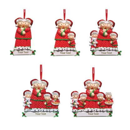 Navidad-Muñecos Ornamentos Navideños 3 Nombres con Texto Personalizados Adorno de Madera