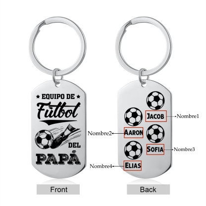 A mi papá-Llavero 1-7 Nombres Personalizados EQUIPO DE FÚTBOL DEL PAPÁ-Jessemade ES