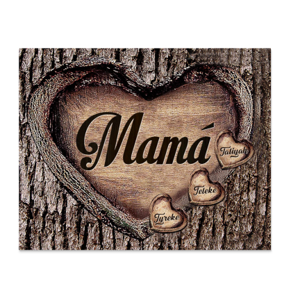 A mi mamá-Lámina marco de madera para mamá personalizado con 3 nombres-Jessemade ES