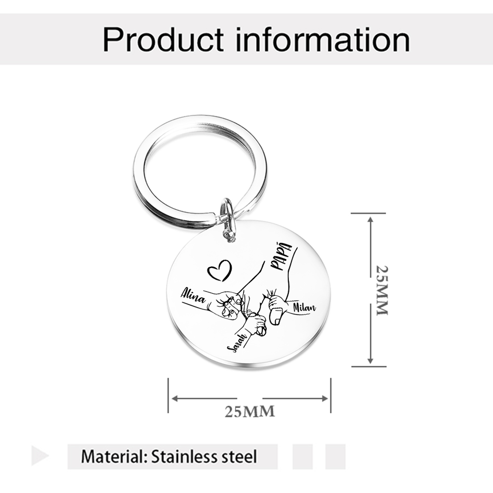 A Mi Papá-Unidad de llavero y cartera con caja personalizados con 3 nombres-Jessemade ES