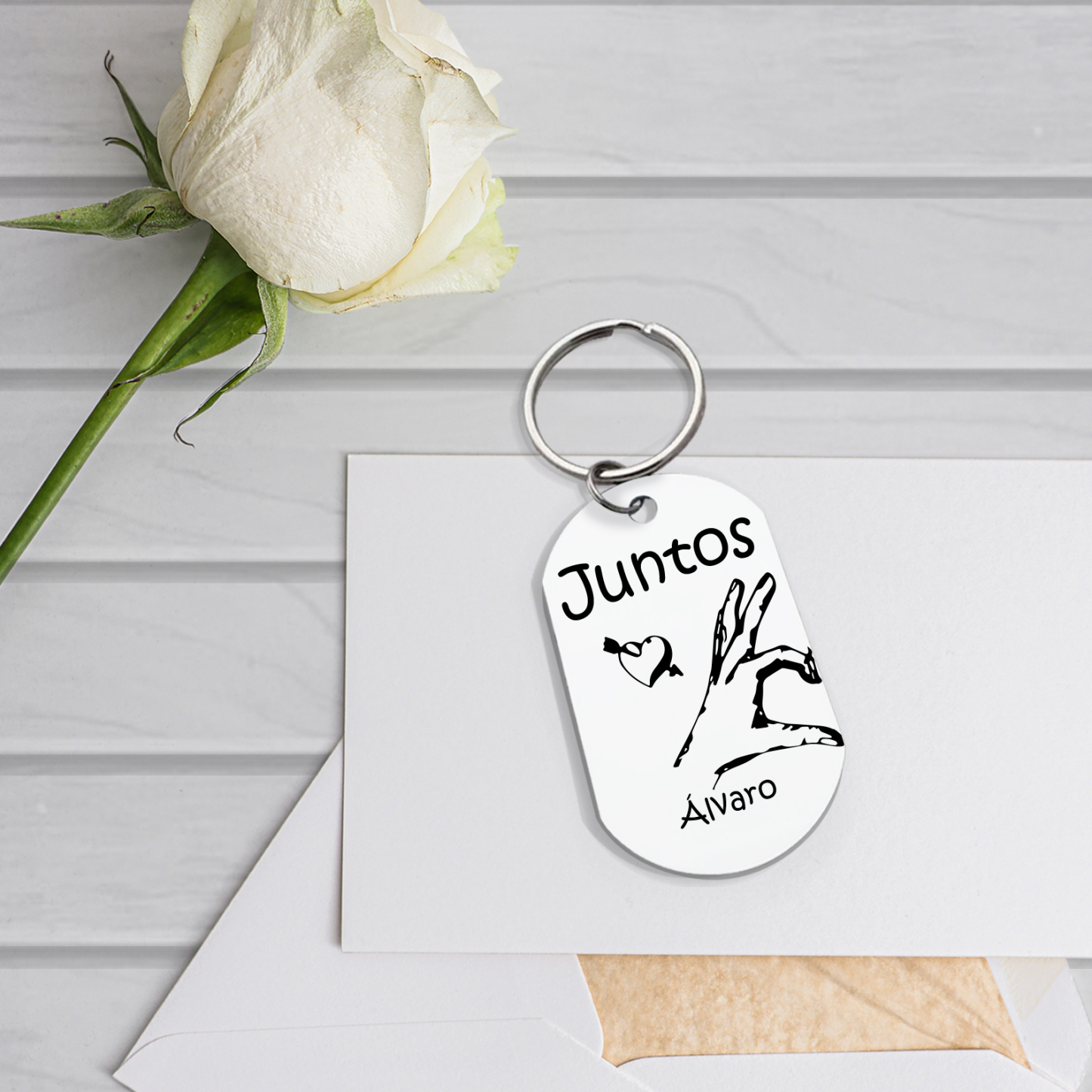 Llavero personalizado con 2 nombres para pareja unidad de llaveros