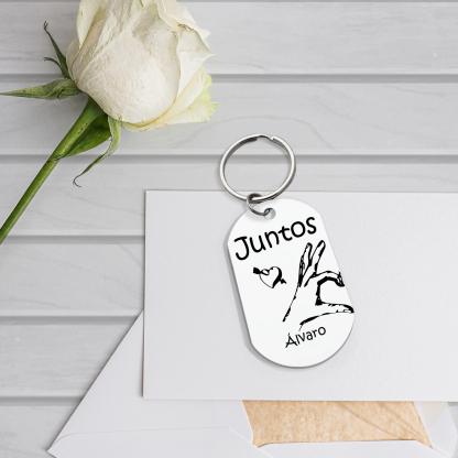 Llavero personalizado con 2 nombres para pareja unidad de llaveros